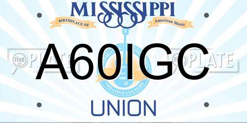 A60IGC Mississippi License Plate