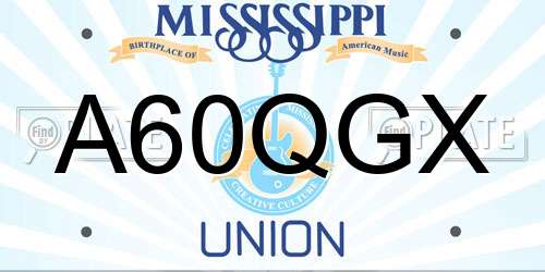 A60QGX Mississippi License Plate