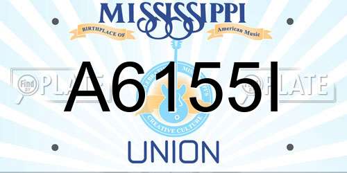 A6155I Mississippi License Plate