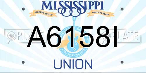 A6158I Mississippi License Plate