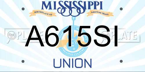 A615SI Mississippi License Plate