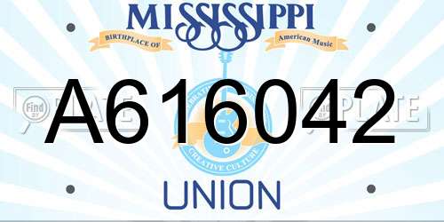 A616042 Mississippi License Plate