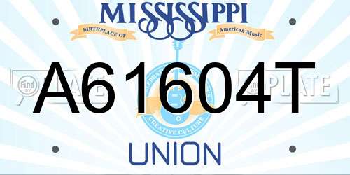 A61604T Mississippi License Plate