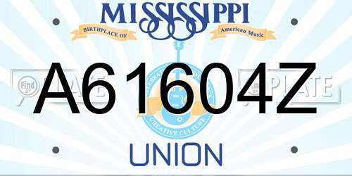 A61604Z Mississippi License Plate