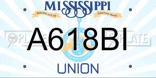 A618BI Mississippi License Plate