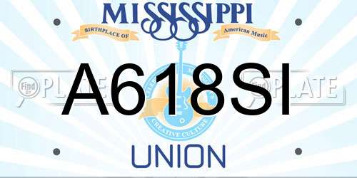 A618SI Mississippi License Plate