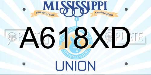 A618XD Mississippi License Plate