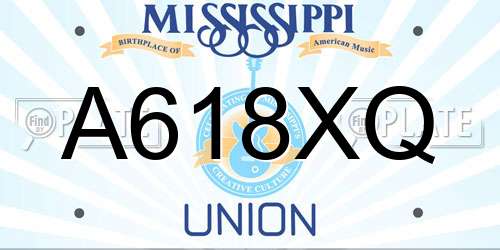 A618XQ Mississippi License Plate
