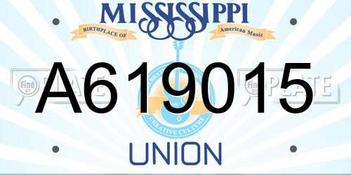 A619015 Mississippi License Plate