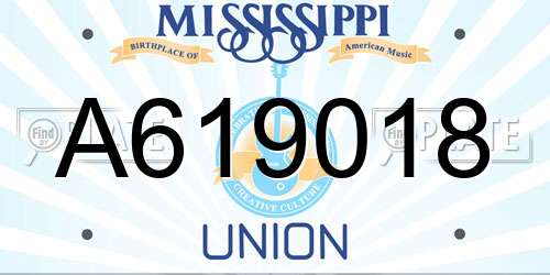 A619018 Mississippi License Plate