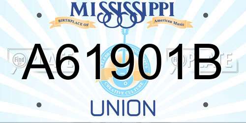 A61901B Mississippi License Plate