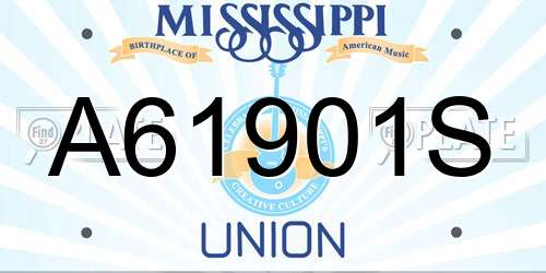 A61901S Mississippi License Plate
