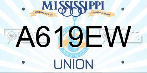 A619EW Mississippi License Plate