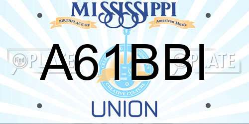 A61BBI Mississippi License Plate