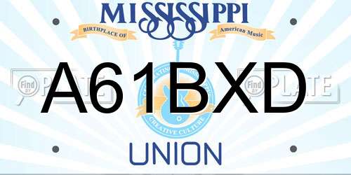 A61BXD Mississippi License Plate