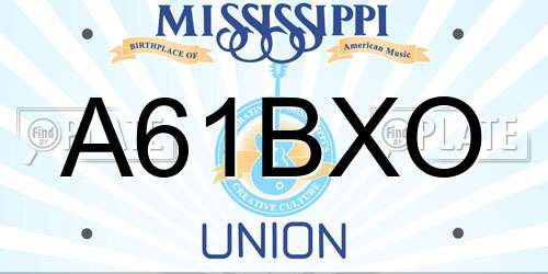 A61BXO Mississippi License Plate