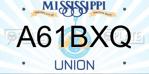 A61BXQ Mississippi License Plate