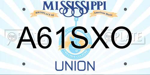 A61SXO Mississippi License Plate