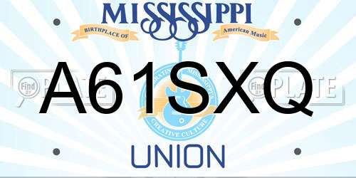 A61SXQ Mississippi License Plate