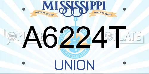 A6224T Mississippi License Plate