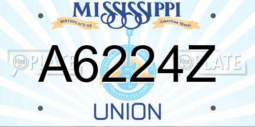 A6224Z Mississippi License Plate