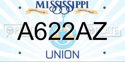 A622AZ Mississippi License Plate