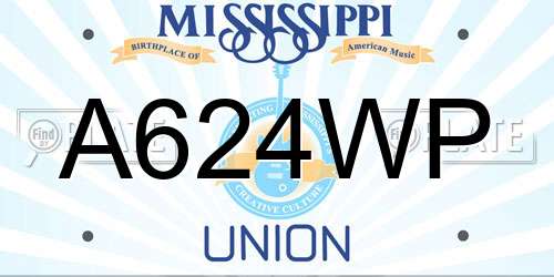 A624WP Mississippi License Plate
