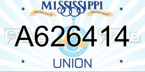 A626414 Mississippi License Plate