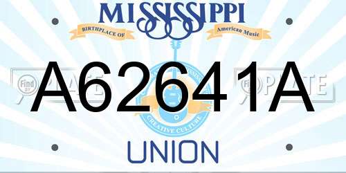 A62641A Mississippi License Plate