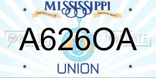 A626OA Mississippi License Plate