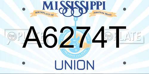 A6274T Mississippi License Plate