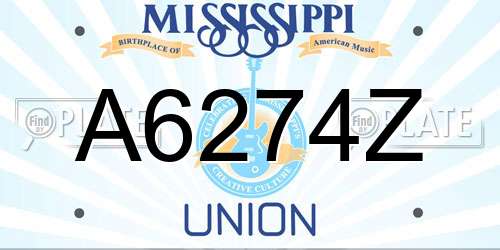 A6274Z Mississippi License Plate