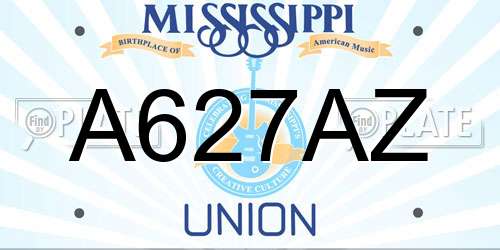 A627AZ Mississippi License Plate