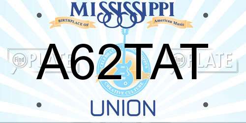 A62TAT Mississippi License Plate