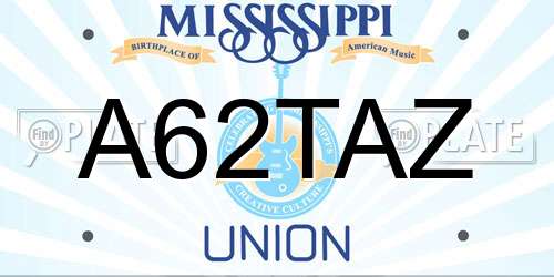 A62TAZ Mississippi License Plate