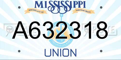 A632318 Mississippi License Plate