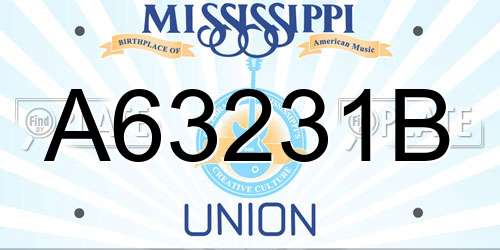 A63231B Mississippi License Plate