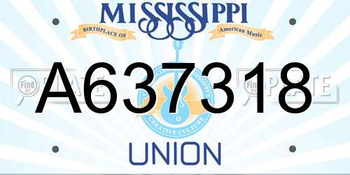 A637318 Mississippi License Plate