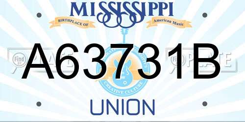 A63731B Mississippi License Plate