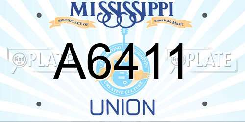 A6411 Mississippi License Plate