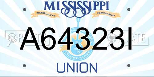 A64323I Mississippi License Plate
