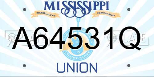 A64531Q Mississippi License Plate