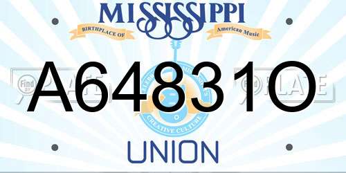 A64831O Mississippi License Plate