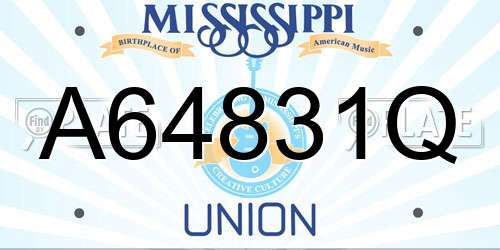 A64831Q Mississippi License Plate