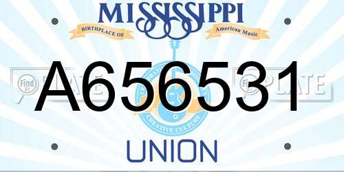 A656531 Mississippi License Plate