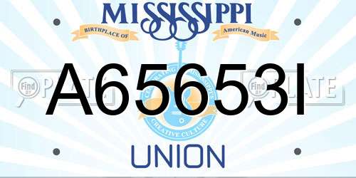 A65653I Mississippi License Plate