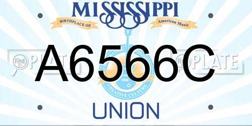 A6566C Mississippi License Plate