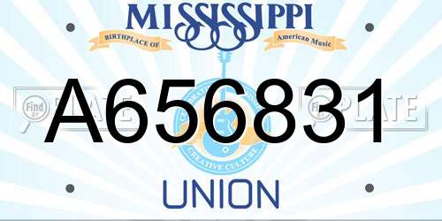 A656831 Mississippi License Plate