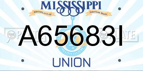 A65683I Mississippi License Plate