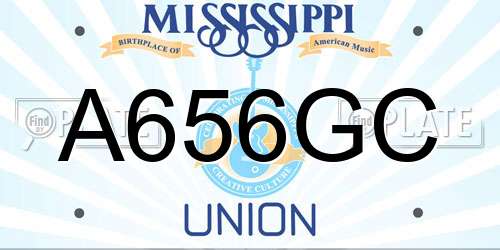 A656GC Mississippi License Plate